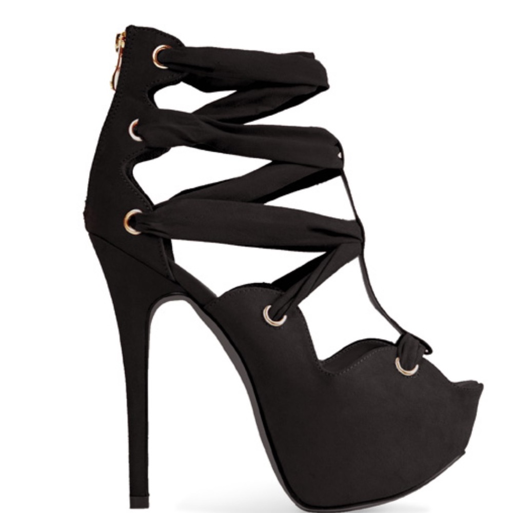 JustFab Ettie Zipper Ankle Heels